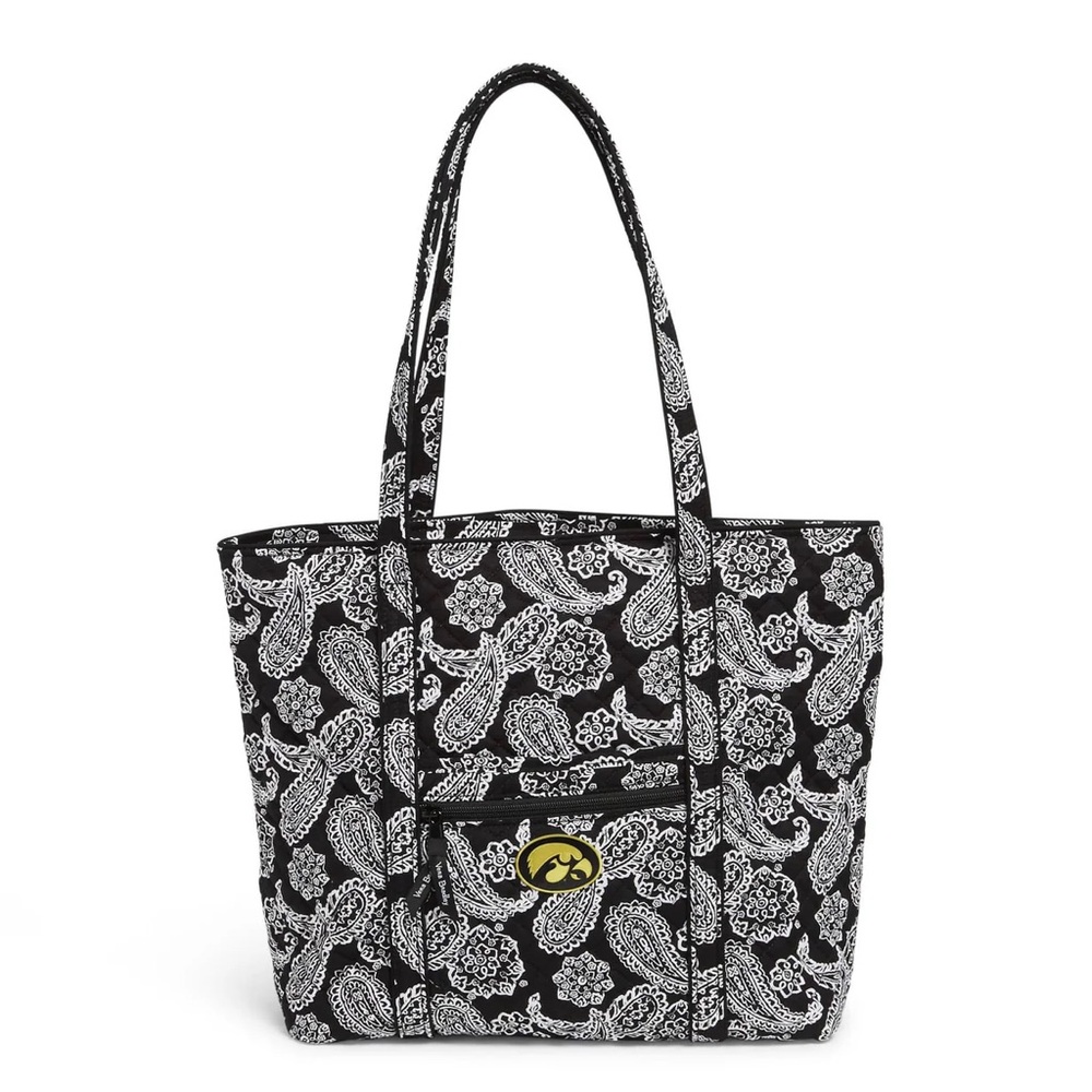 Vera Bradley University of Iowa Black & White Paisley Tote